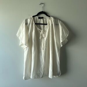 Joseph cream short sleeve silk top